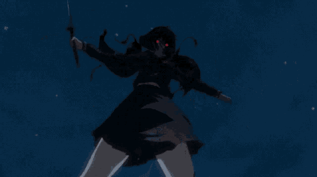 a close up of a person with red eyes