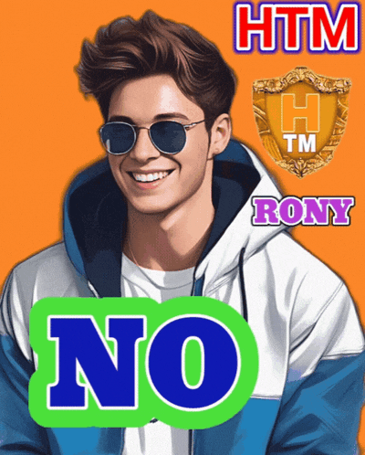 a young man wearing sunglasses and a hooded jacket with a tm rony logo in the background