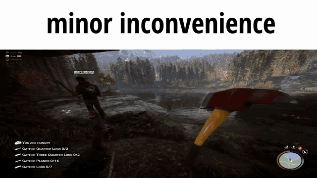 a screenshot of a video game with the words minor inconvenience below it
