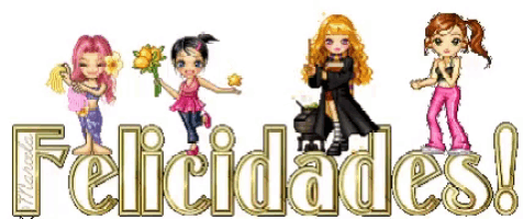 a sign that says felicidades with a group of girls