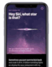 a cell phone displays a screen that says hey siri what star is that ?