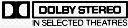 a logo for dolby stereo in selected theatres on a white background