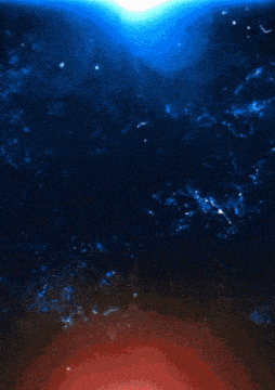 a woman is taking a selfie with a blue and red background