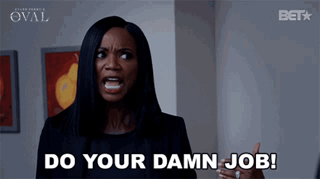 a woman says do your damn job in front of oval