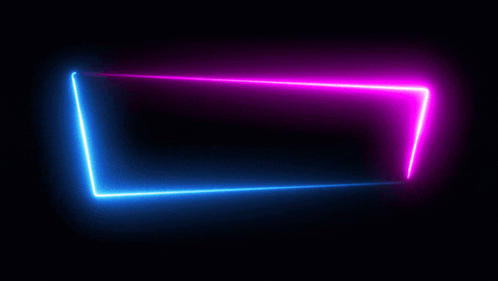 a pink and blue neon sign with a dark background