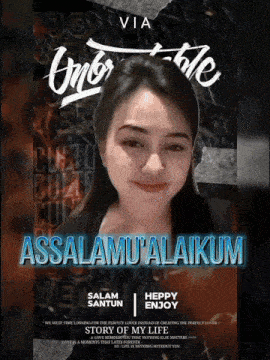 a poster with a woman and the words assalamualaikum