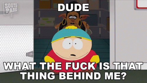 Dude What The Fuck Is That Thing Behind Me Eric Cartman GIF - Dude What The Fuck Is That Thing Behind Me Eric Cartman South Park GIFs