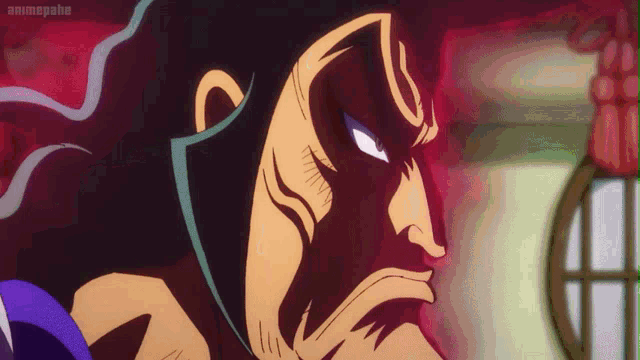 a close up of a cartoon character 's face with the word animepahe visible in the corner