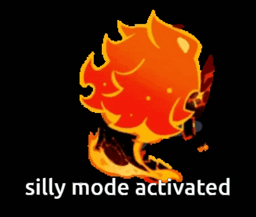 a picture of a fire with the words silly mode activated