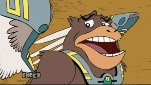 a cartoon of a bird with a helmet that says tnbcd on the bottom