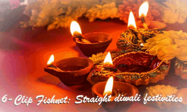 a picture of candles with the words 6 clip fishnet straight diwali festivities at the bottom