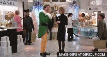 Elf Excited GIF - Elf Excited Mall GIFs