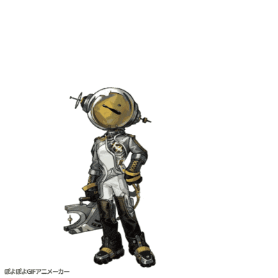 a cartoon character with a helmet on his head has a smiley face on his face