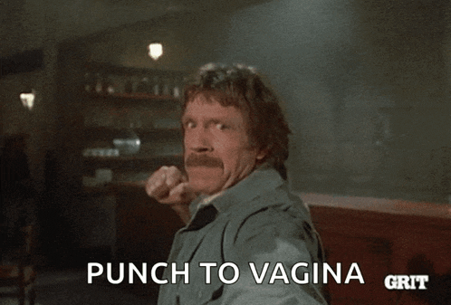 a man with a beard is giving a punch to a woman .