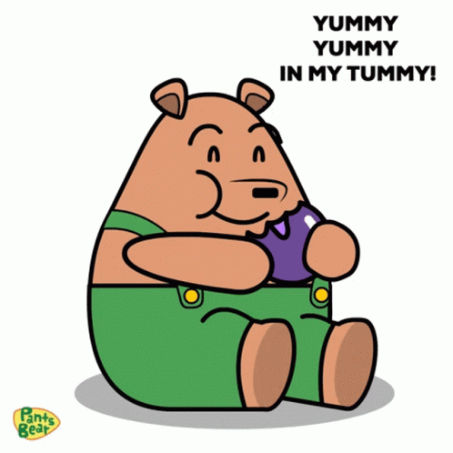 Bear Cartoon Eating Yummy Food Delicious GIF