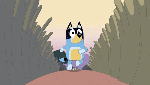 a cartoon dog with a surprised look on his face is running