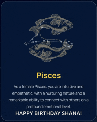 a birthday card for a female pisces with two fish on it