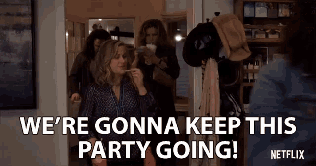 a netflix advertisement shows a group of women walking in a room