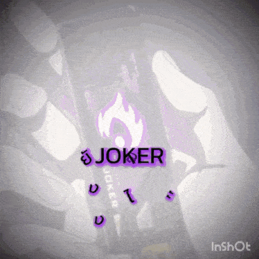 a person holding a cell phone with the word joker on it
