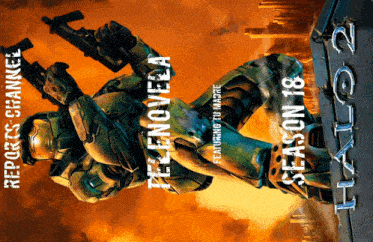 a poster for halo 2 season 18 features a soldier holding a gun
