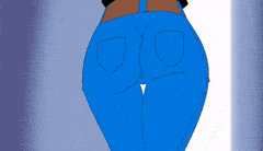 a man is touching a woman 's butt with his hand