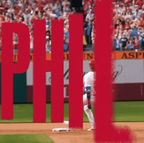 a phillies baseball game is being played on a field