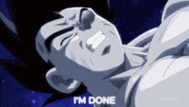 a cartoon character with the words i 'm done written on the bottom