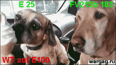 a picture of two dogs with the words wt auf e100