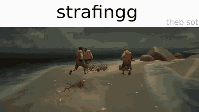 a screenshot of a video game with the words strafingg above it