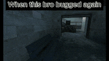a screenshot of a video game with the words " when this bro bugged again " at the top