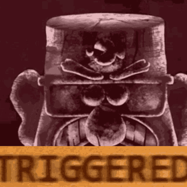 a statue of a man wearing sunglasses and a hat with the word triggered underneath it .
