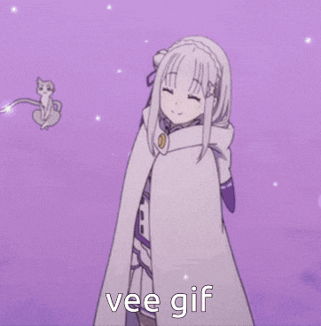 a picture of a girl with a cat and the words vee gif on the bottom