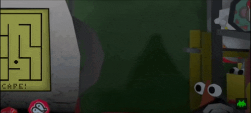 a green bang sign with a red explosion in the background