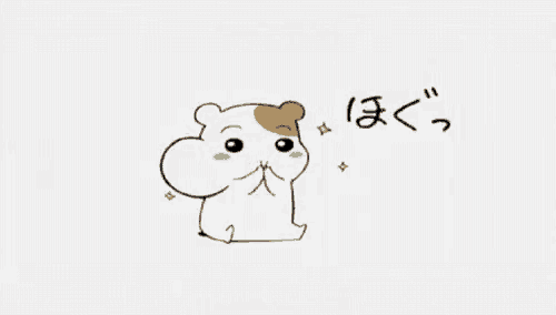a drawing of a hamster with chinese writing on the bottom right