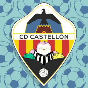 a logo for cd castellon with a cartoon penguin