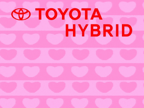 a cartoon of a toyota hybrid with a pink background