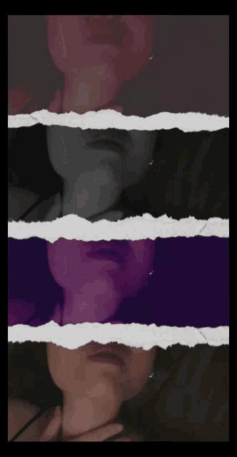 a woman 's face is shown in different shades of black and white