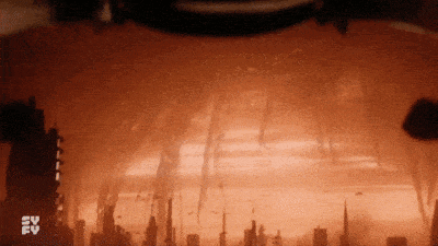 a silhouette of a city with the letters sv fv on the bottom