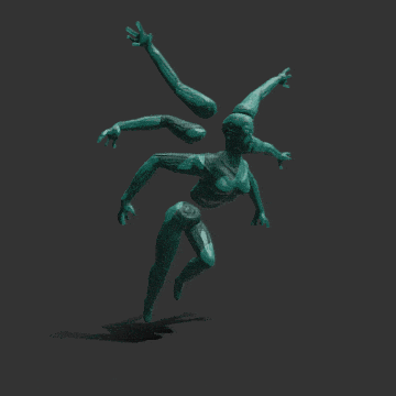 a computer generated image of a statue of a person