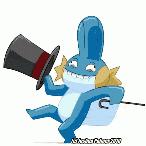 a cartoon drawing of a fish wearing a top hat and a cane