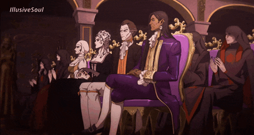 a group of people are sitting in a room with illusive soul written at the bottom