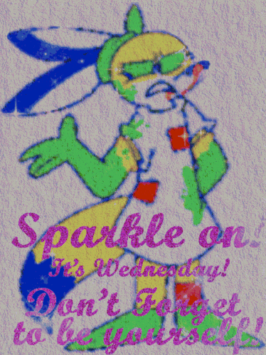 a drawing of a fox with the words " sparkle on " on it