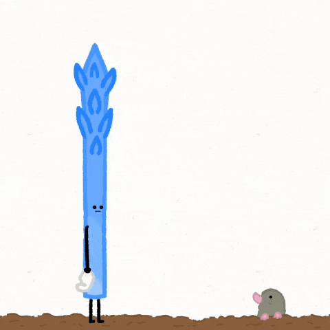 a cartoon mole is sticking its head out of a hole in the dirt .