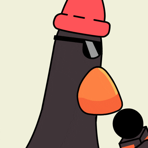 a cartoon character with a red hat and sunglasses