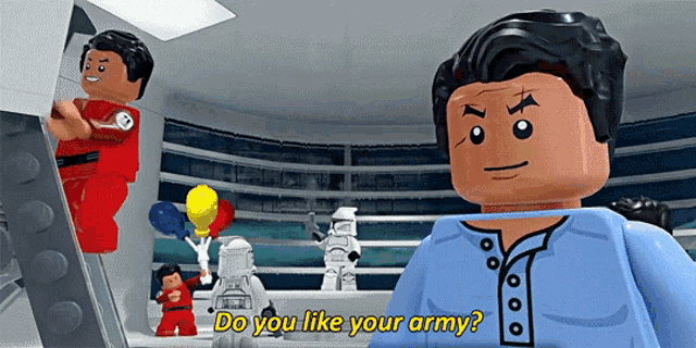 Lego Star Wars Jango Fett GIF - Lego Star Wars Jango Fett Do You Like Your Army GIFs