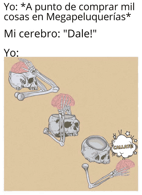 a cartoon drawing of a skeleton with a brain in its head