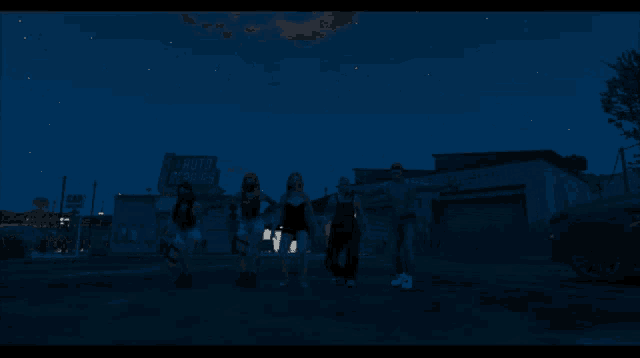 a group of people are standing in front of a building that says auto repair