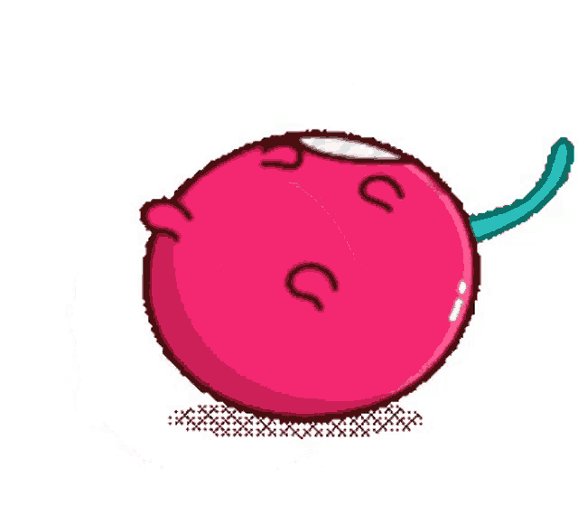 a cartoon illustration of a cherry with tears coming out of it 's eyes