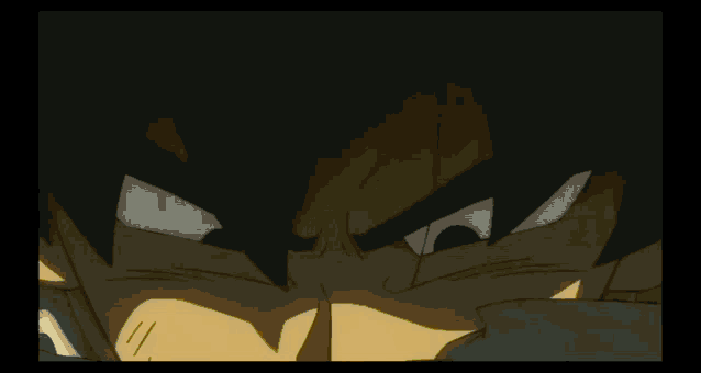 a close up of a cartoon character 's face with yellow spots on his face