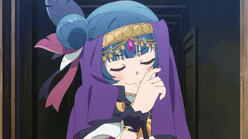 a girl in a purple veil is covering her face